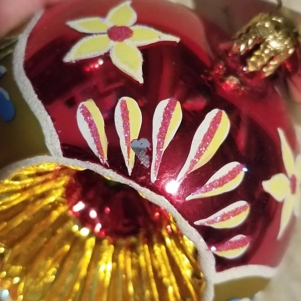 RARE VINTAGE CHRISTOPHER RADKO SUNRISE SERENADE DOUBLE REFLECTOR INDENT ORNAMENT - Picture 9 of 11